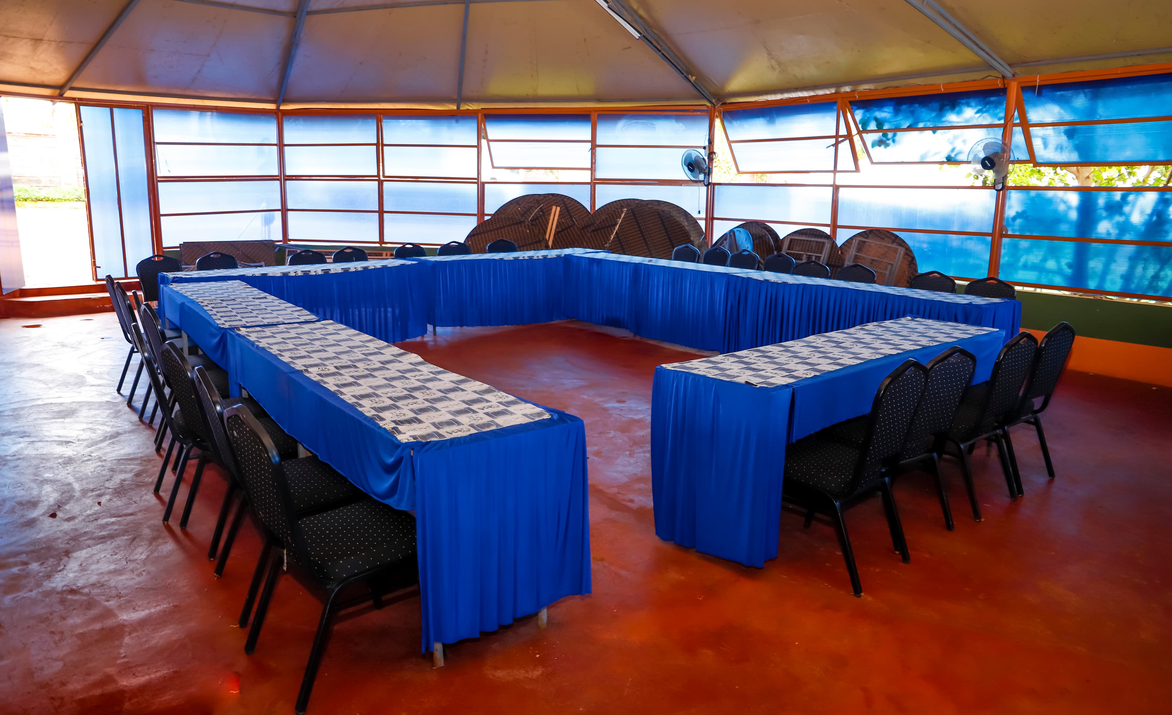 Large conference room with professional setup