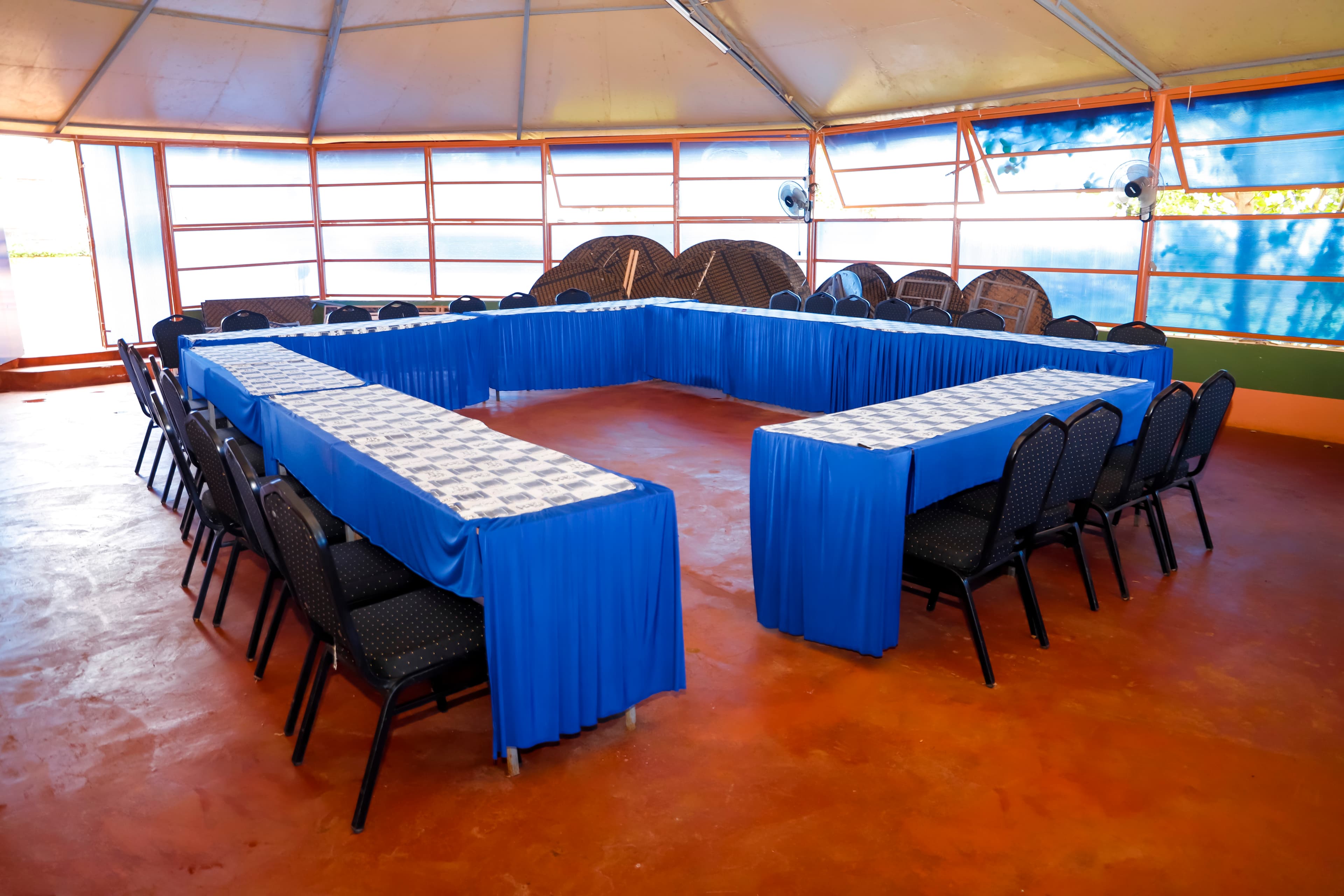 Elegant private dining setup for executive meetings