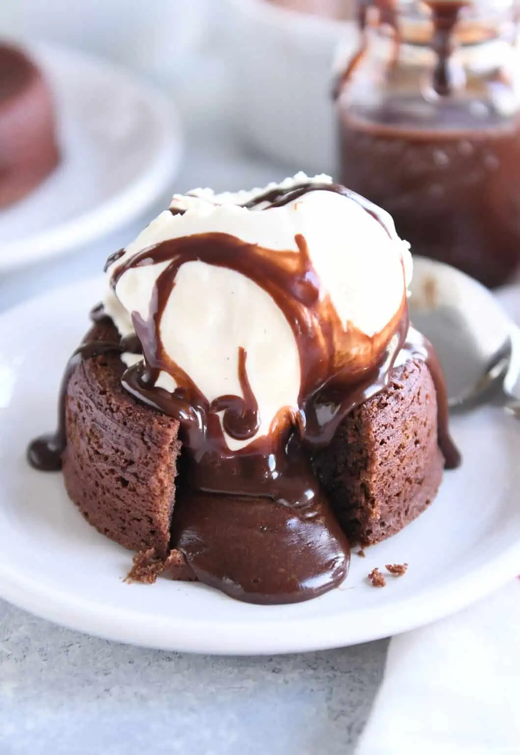 Chocolate lava cake with melting center