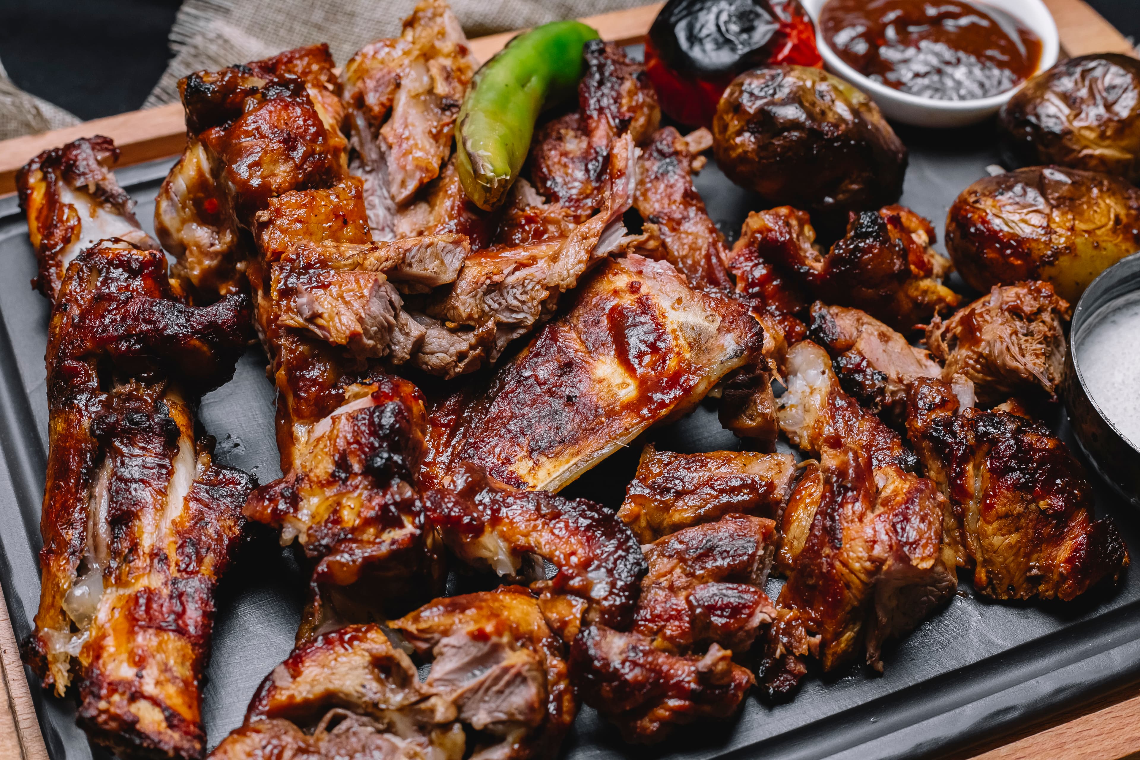 Charred beef nyama choma