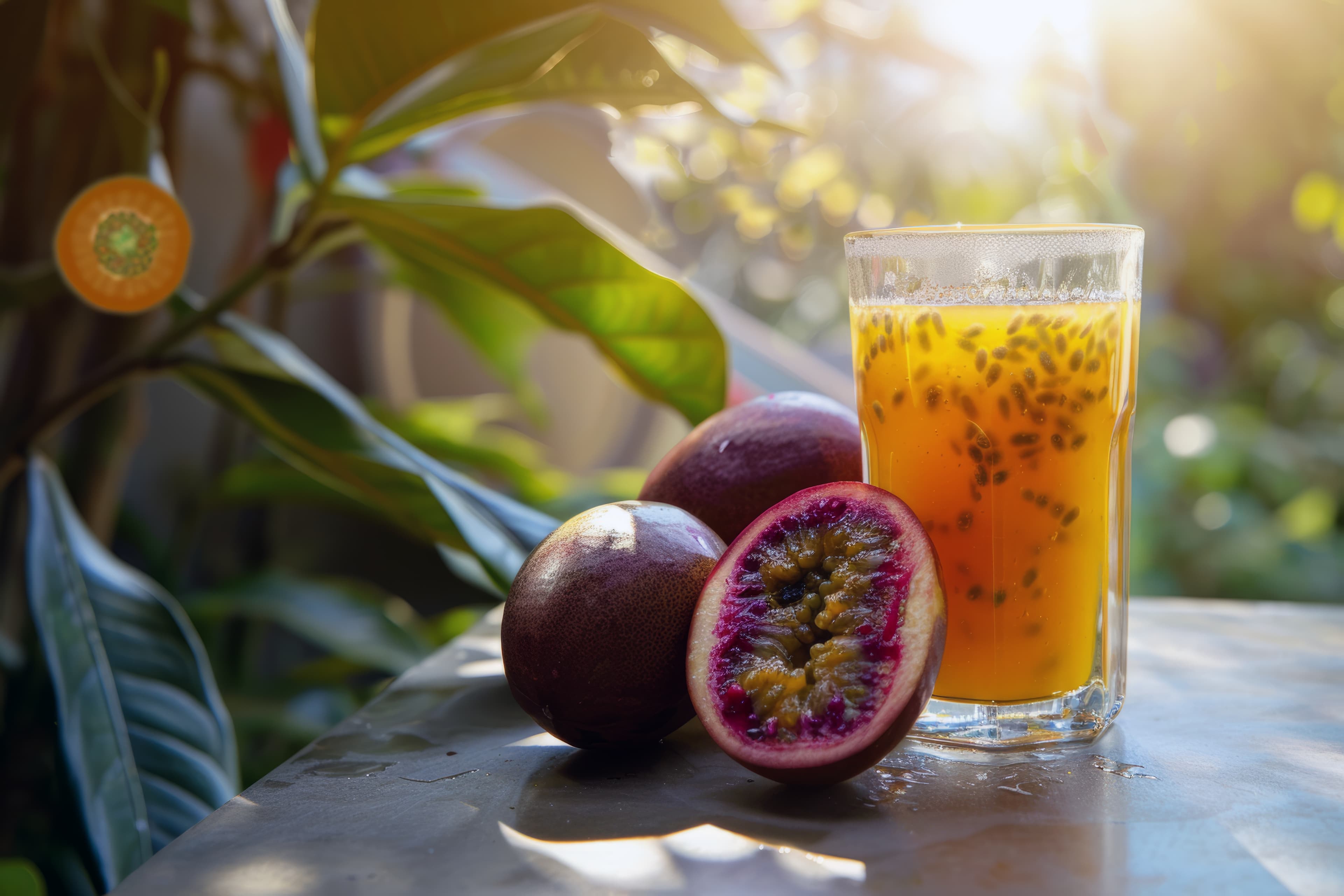 Fresh passion fruit juice