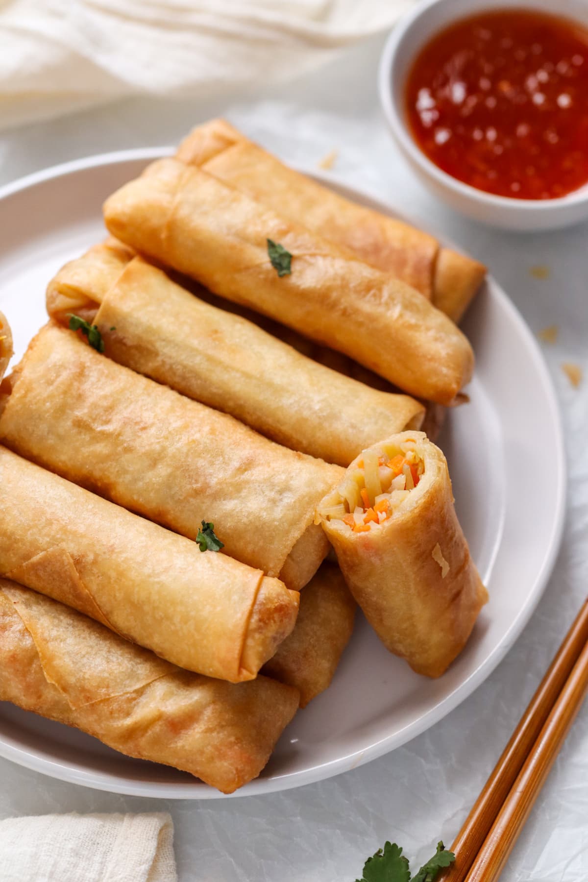 Crispy vegetable spring rolls